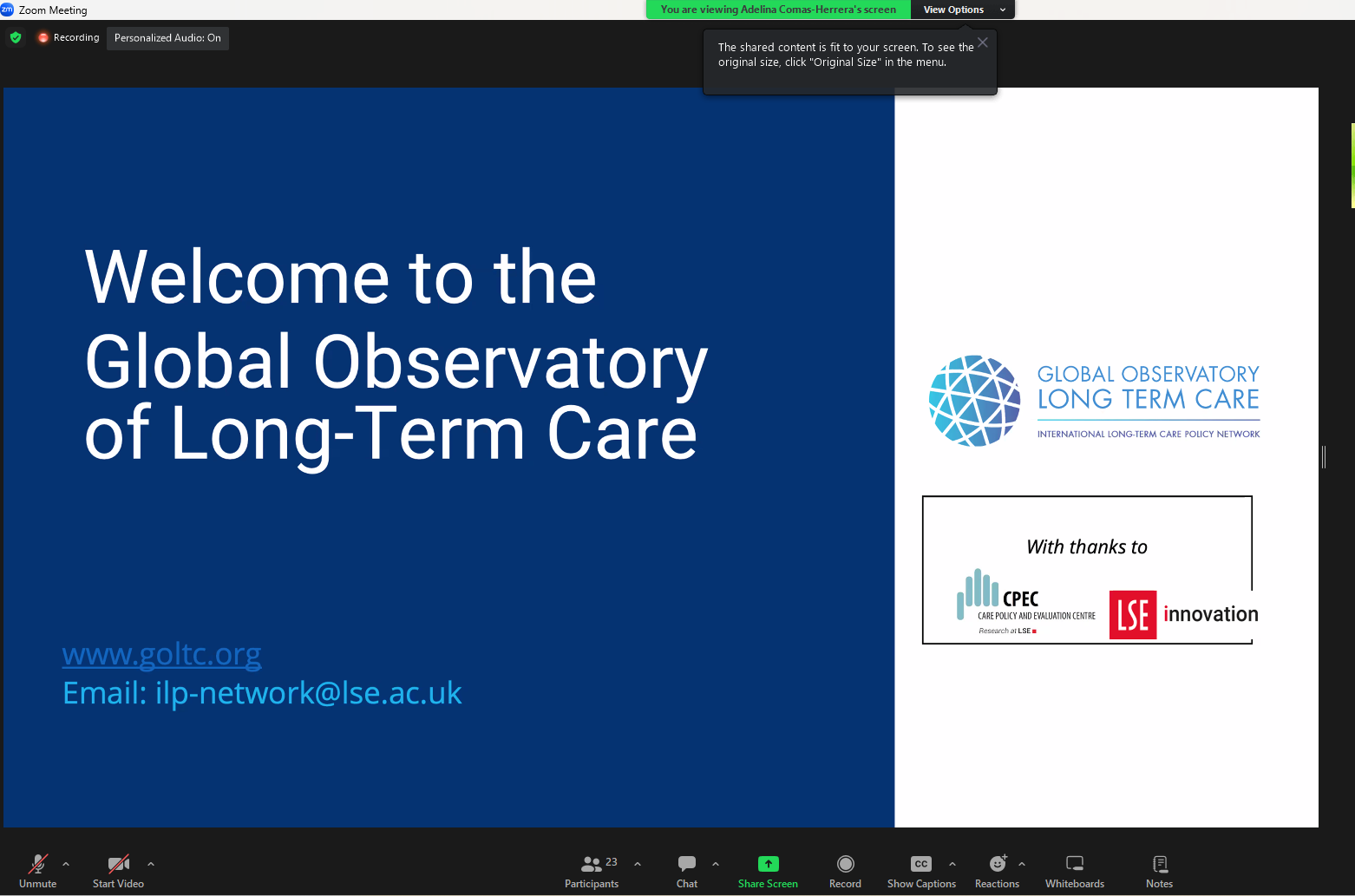 Seminar: Global Observatory of Long-Term Care (GOLTC)