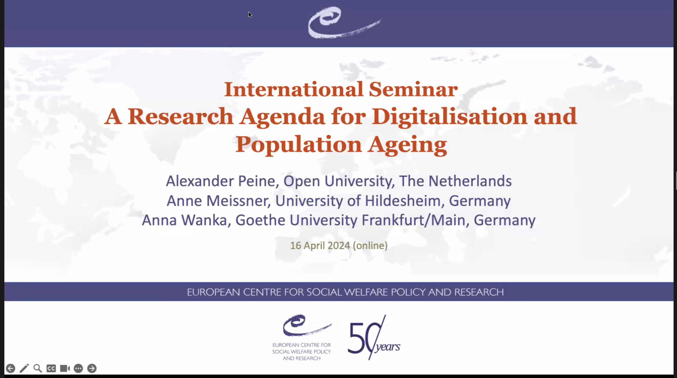 International Seminar: “A Research Agenda for Digitalization and Population Ageing”